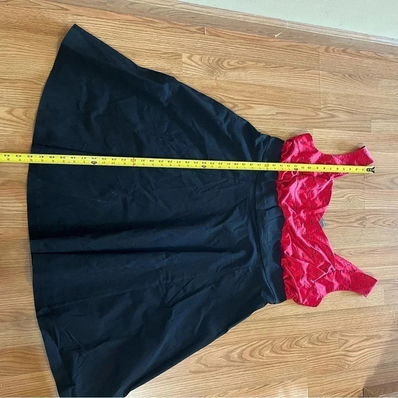 Torrid NWT Dress Black Red Satin Swing Rockabilly Sweetheart Pin Up Bows sz 22 - Picture 12 of 12